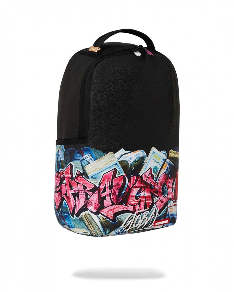 Sprayground Backpack GRAFFITTI MONEY STASH BACKPACK Black | YVCUT8237