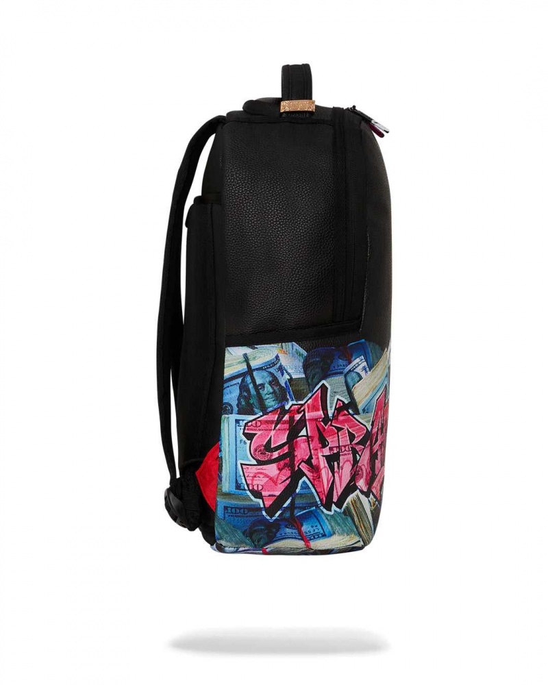 Sprayground Backpack GRAFFITTI MONEY STASH BACKPACK Black | YVCUT8237