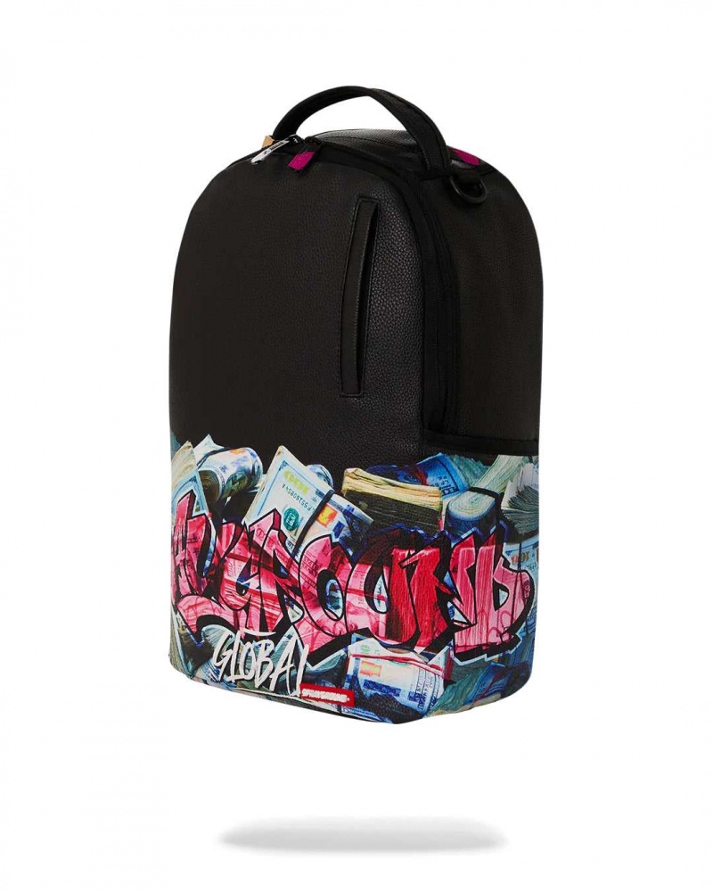 Sprayground Backpack GRAFFITTI MONEY STASH BACKPACK Black | YVCUT8237