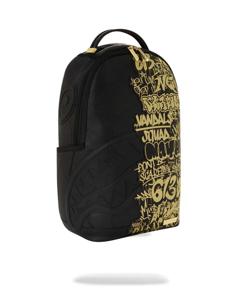 Sprayground Backpack HALF GRAFF DLXSV BACKPACK DUFFLE Gold Black | AGNQY0724