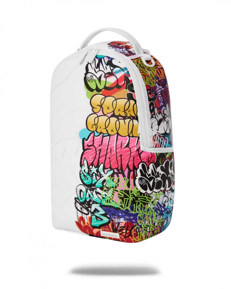 Sprayground Backpack HALF GRAFF DLX BACKPACK White | YOSJX2156