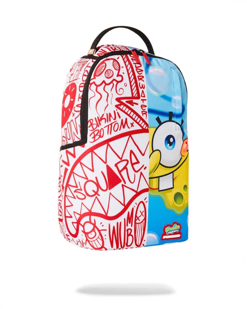 Sprayground Backpack HALF SPONGE SHARKMOUTH BACKPACK Blue | ZFVKC4389