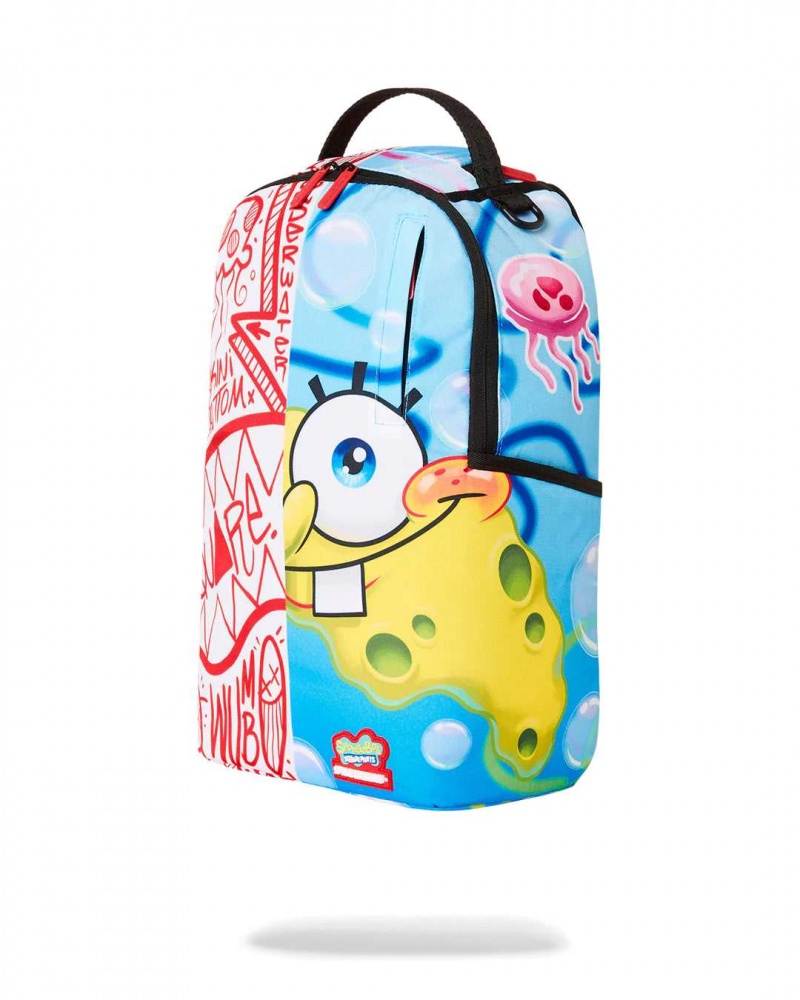 Sprayground Backpack HALF SPONGE SHARKMOUTH BACKPACK Blue | ZFVKC4389