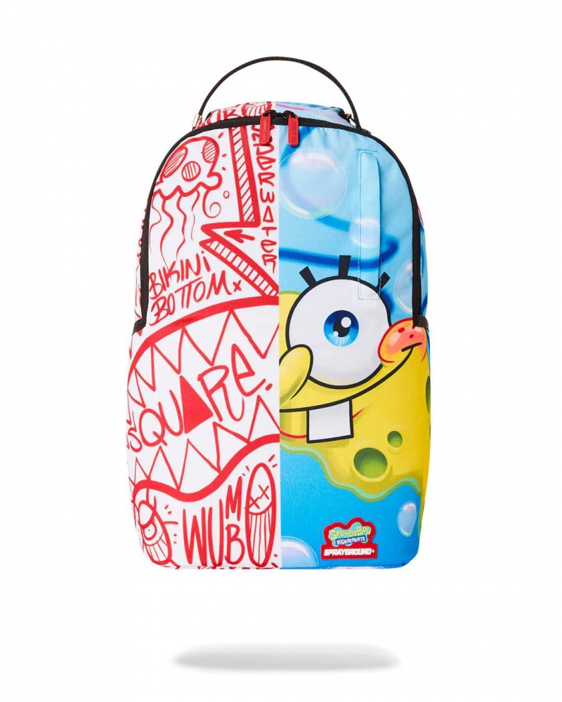 Sprayground Backpack HALF SPONGE SHARKMOUTH BACKPACK Blue | ZFVKC4389