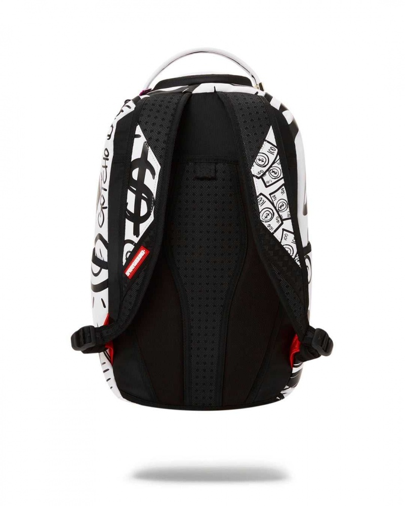 Sprayground Backpack HANDWRITTEN SHARK DLXR BACKPACK White | BGKCE4302