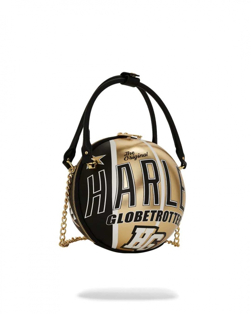 Sprayground Backpack HARLEM GLOBETROTTERS BASKETBALL SHAPED BAG BACKPACK Gold | POSTY0817