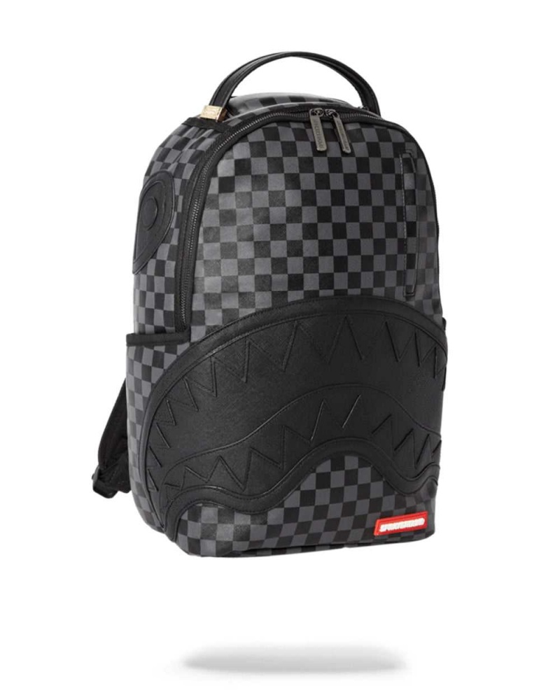 Sprayground Backpack HENNY CHECKERED SHARKMOUTH Black | SRFZP8036