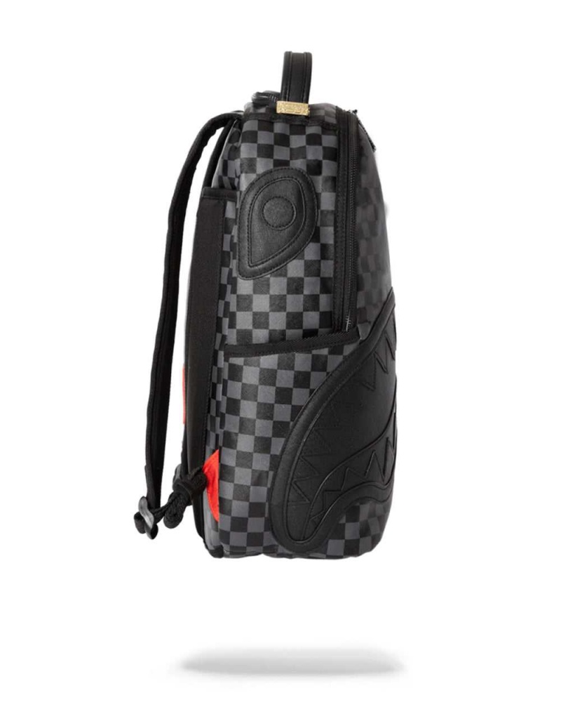 Sprayground Backpack HENNY CHECKERED SHARKMOUTH Black | SRFZP8036