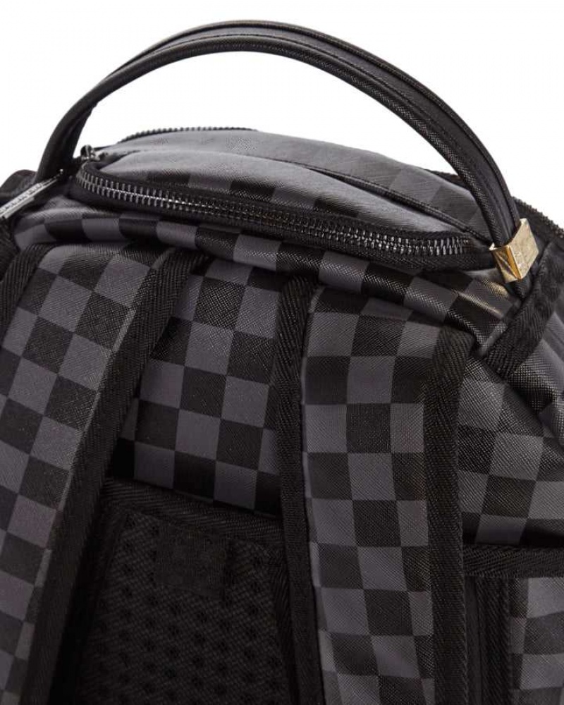 Sprayground Backpack HENNY CHECKERED SHARKMOUTH Black | SRFZP8036