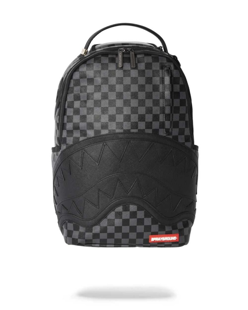 Sprayground Backpack HENNY CHECKERED SHARKMOUTH Black | SRFZP8036