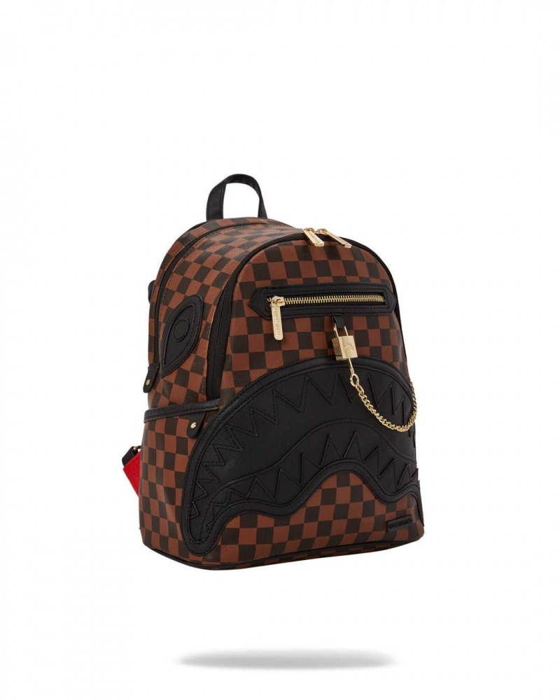 Sprayground Backpack HENNY SIP LOCK SAVAGE Brown | QWCYE1509