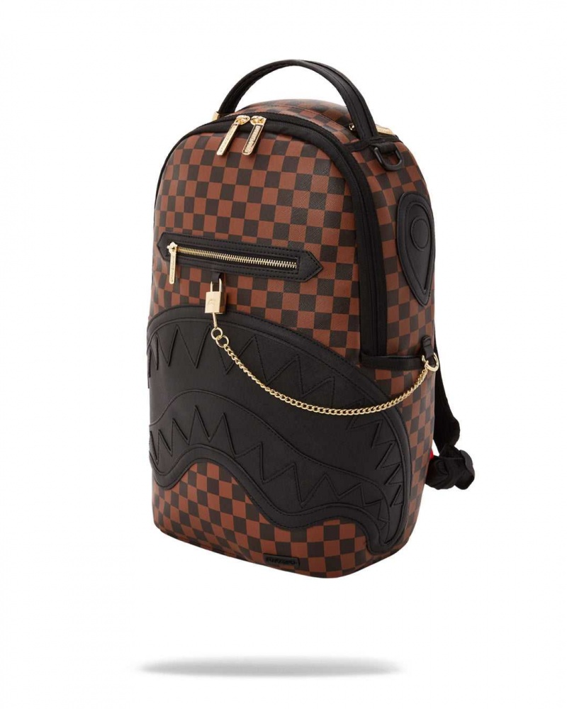 Sprayground Backpack HENNY SIP LOCK DLX Brown | RSHFG6907