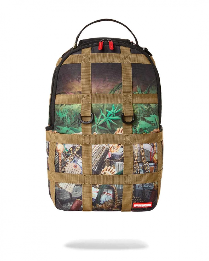 Sprayground Backpack HIDDEN TREASURE OF EL DORADO DLXSR BACKPACK Green | NBOYH3067