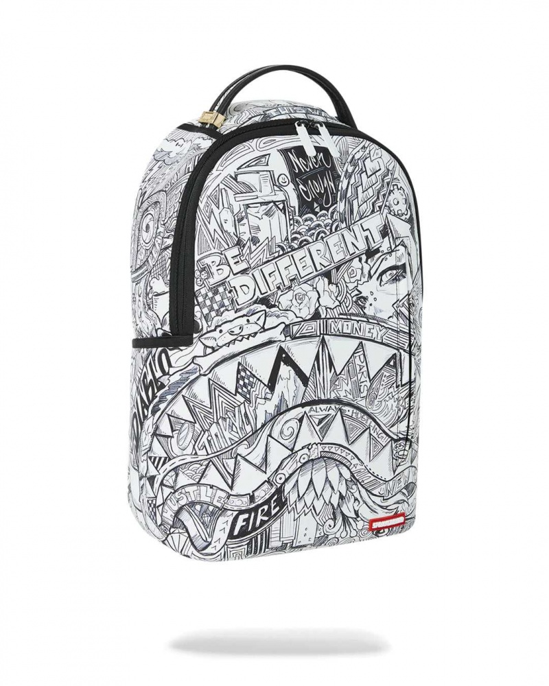 Sprayground Backpack INK LIFE BACKPACK White | XAUVZ4653