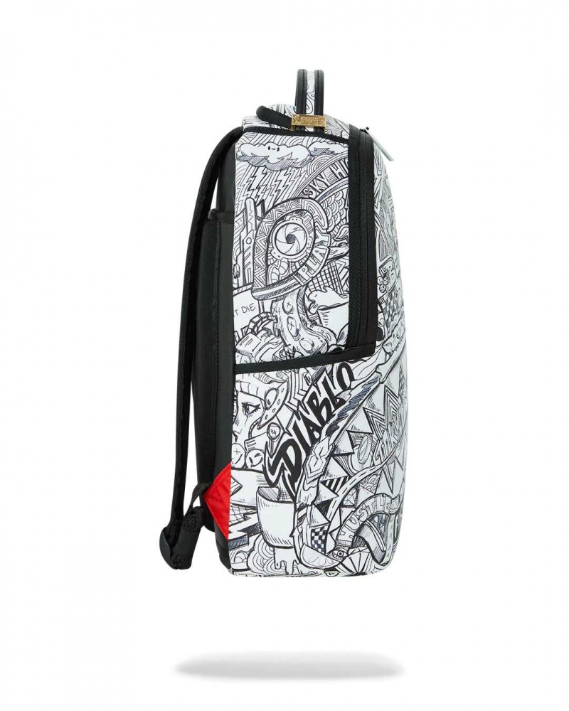 Sprayground Backpack INK LIFE BACKPACK White | XAUVZ4653