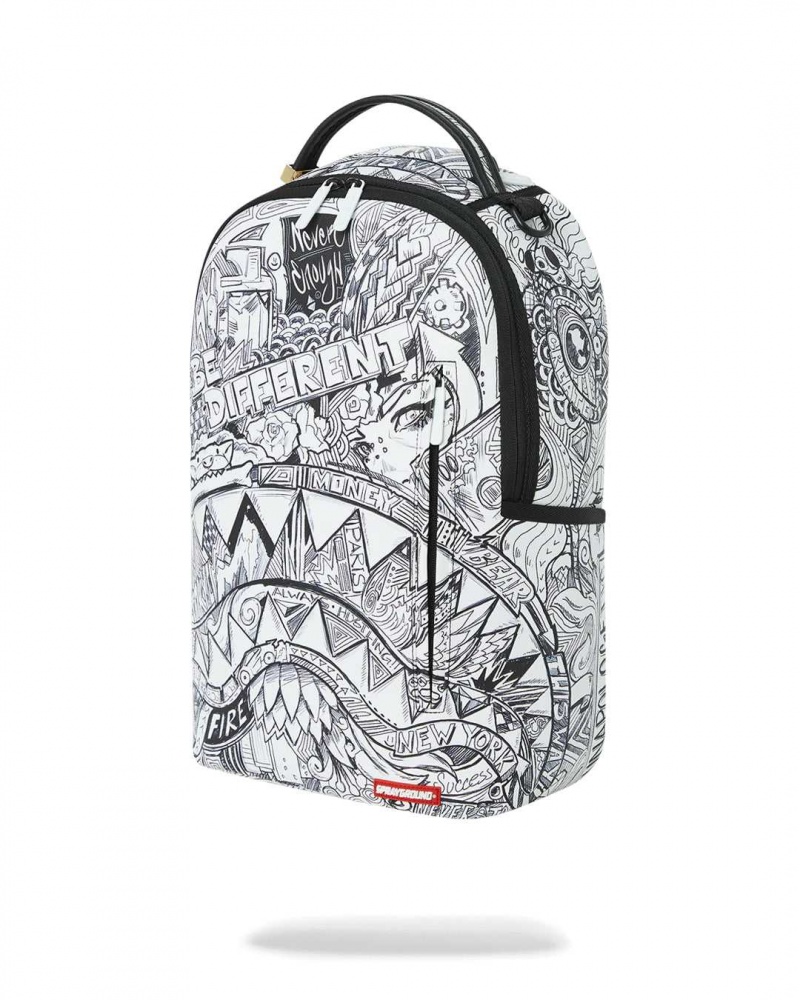 Sprayground Backpack INK LIFE BACKPACK White | XAUVZ4653