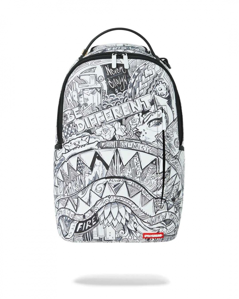 Sprayground Backpack INK LIFE BACKPACK White | XAUVZ4653