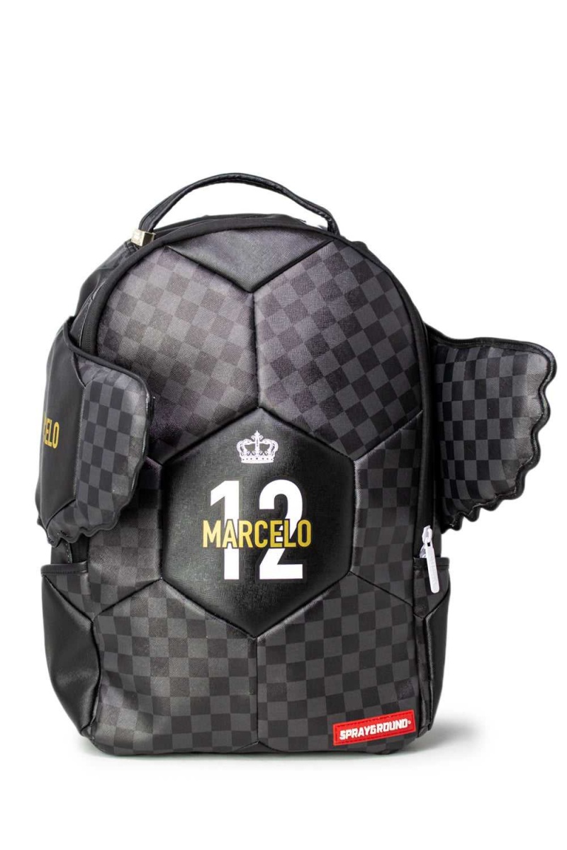 Sprayground Backpack MARCELO SOCCER KING Black | CEHIJ6920