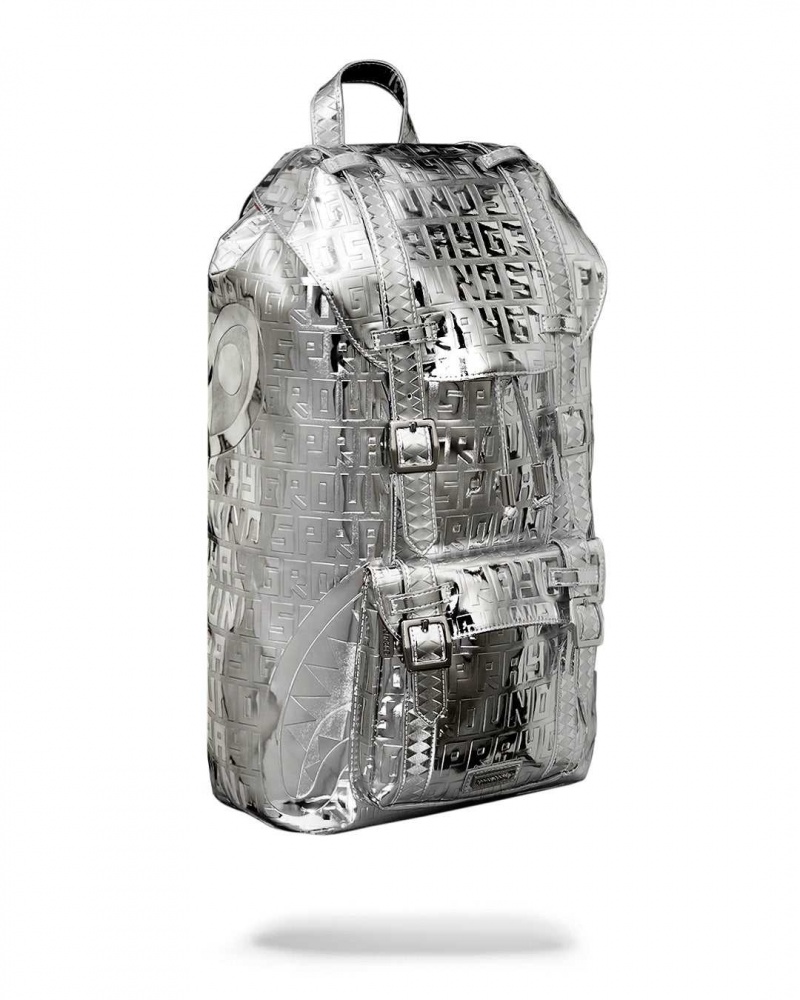 Sprayground Backpack METALLIC INFINITI HILLS Metal Silver | OWJIA2195