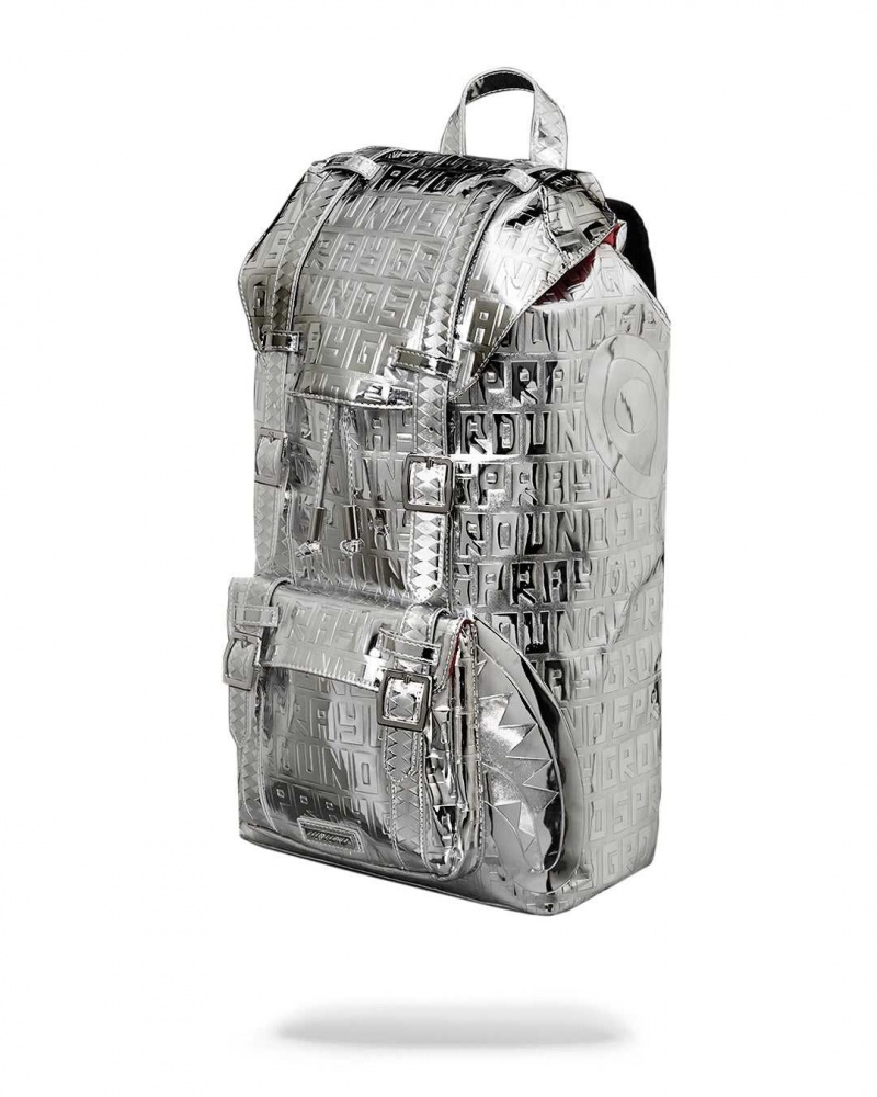 Sprayground Backpack METALLIC INFINITI HILLS Metal Silver | OWJIA2195