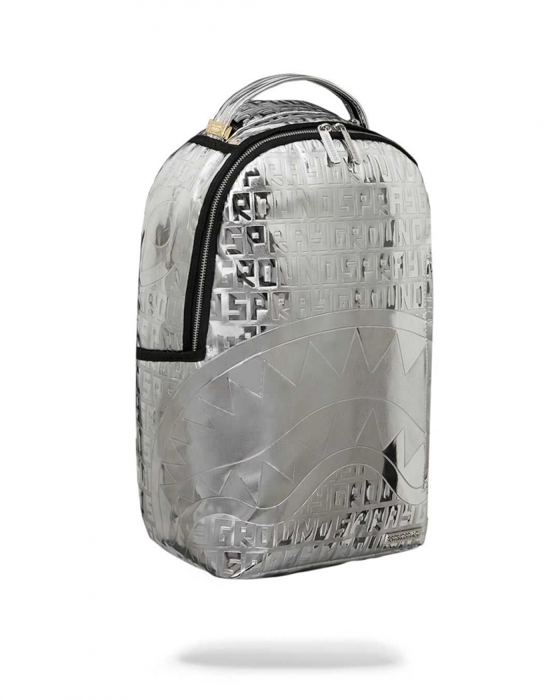 Sprayground Backpack METALLIC INFINITI DLXVF BACKPACK Metal Silver | FVKHT6371