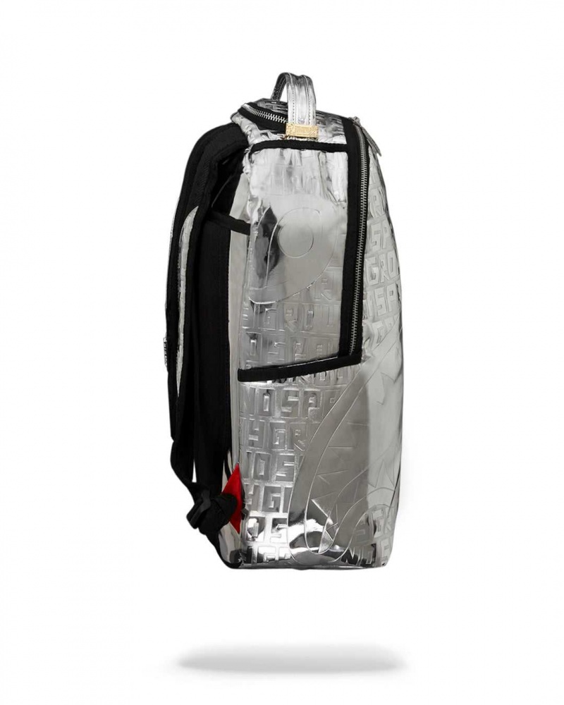 Sprayground Backpack METALLIC INFINITI DLXVF BACKPACK Metal Silver | FVKHT6371