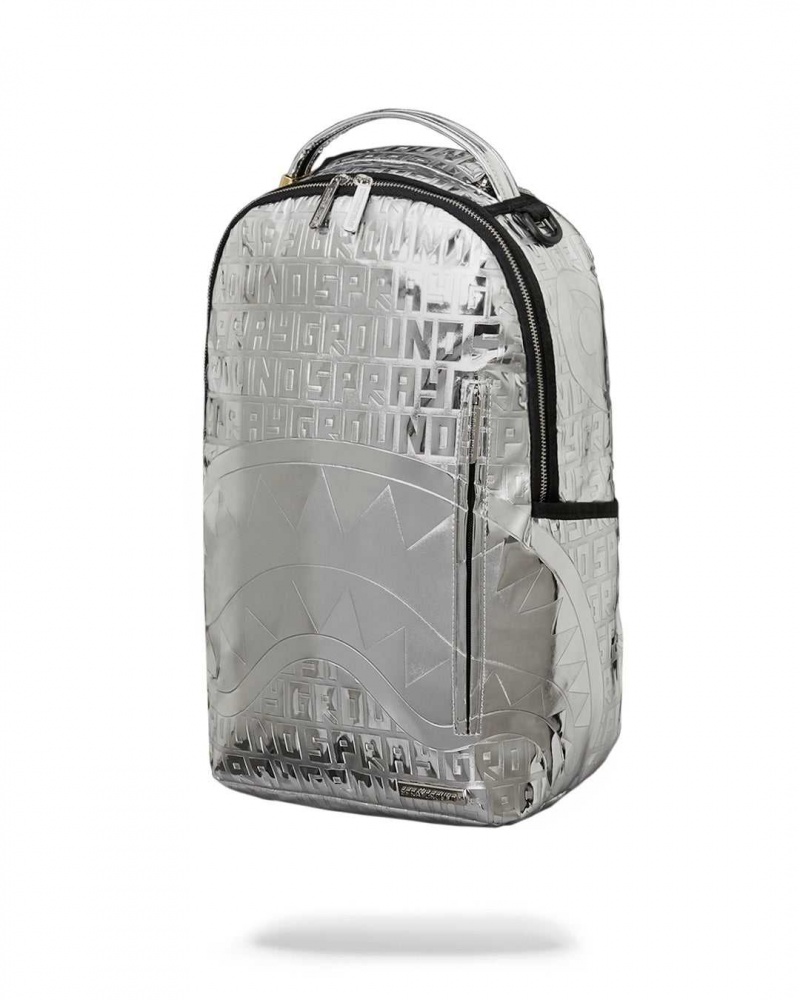 Sprayground Backpack METALLIC INFINITI DLXVF BACKPACK Metal Silver | FVKHT6371