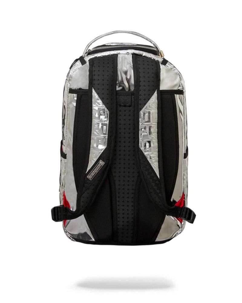 Sprayground Backpack METALLIC INFINITI DLXVF BACKPACK Metal Silver | FVKHT6371