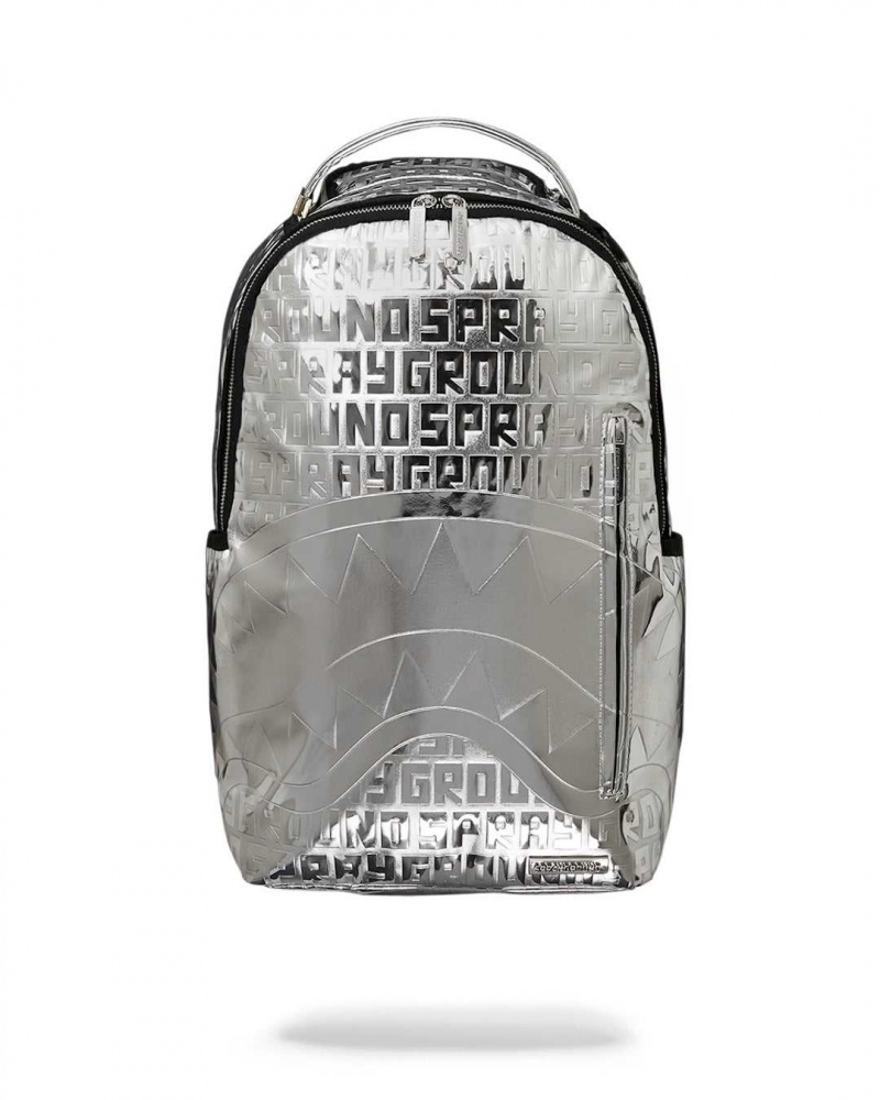 Sprayground Backpack METALLIC INFINITI DLXVF BACKPACK Metal Silver | FVKHT6371