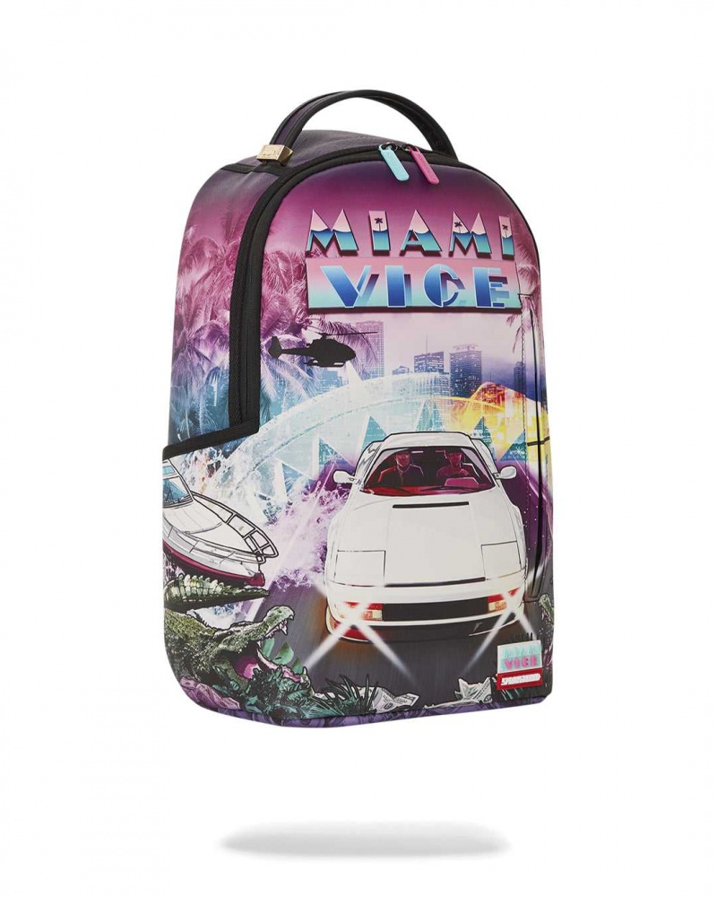 Sprayground Backpack MIAMI VICE VIDEO GAME VIBE 2 Purple | ATFXK4823