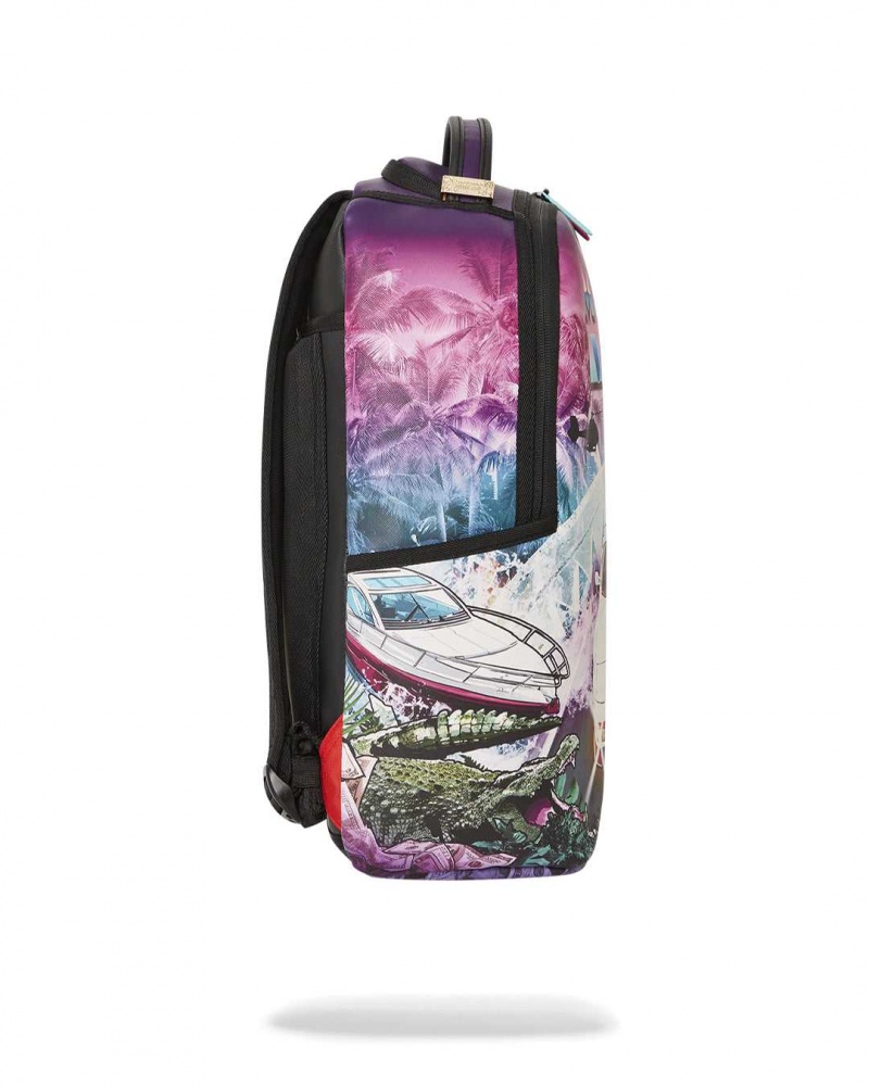 Sprayground Backpack MIAMI VICE VIDEO GAME VIBE 2 Purple | ATFXK4823