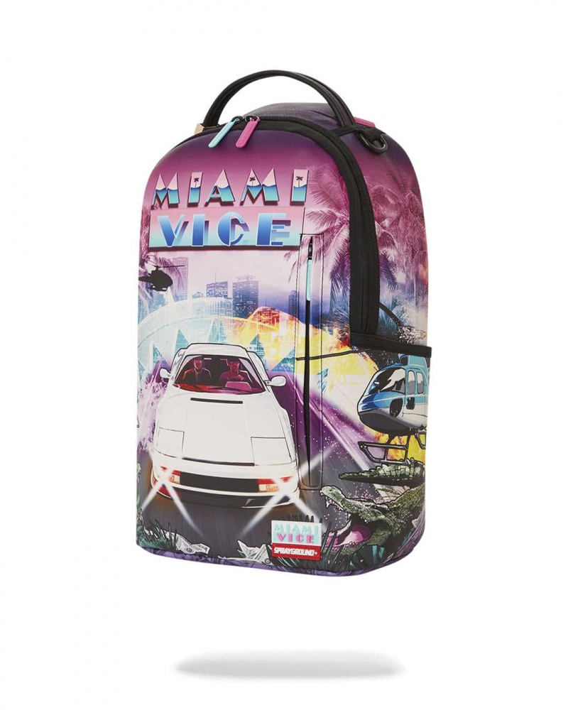 Sprayground Backpack MIAMI VICE VIDEO GAME VIBE 2 Purple | ATFXK4823