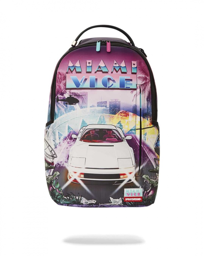 Sprayground Backpack MIAMI VICE VIDEO GAME VIBE 2 Purple | ATFXK4823