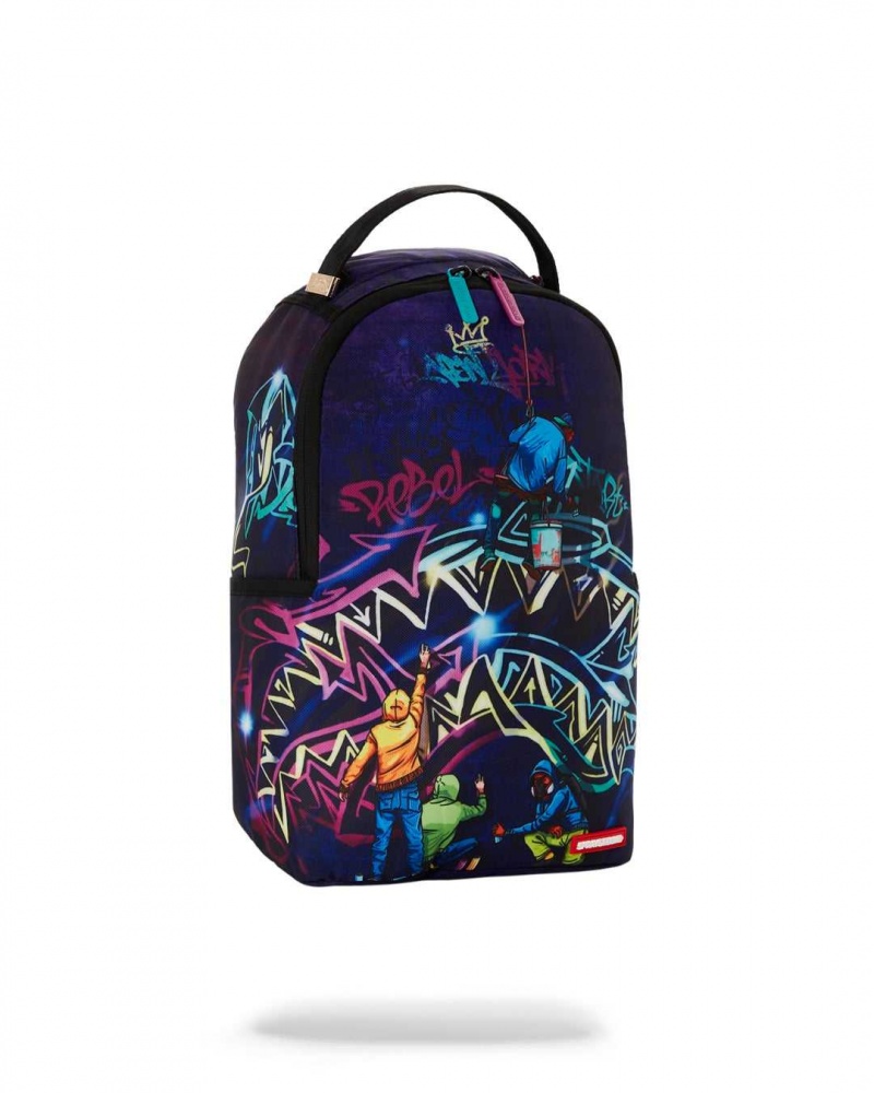 Sprayground Backpack MINI GRAFFITI ART Blue | VIZBF7293