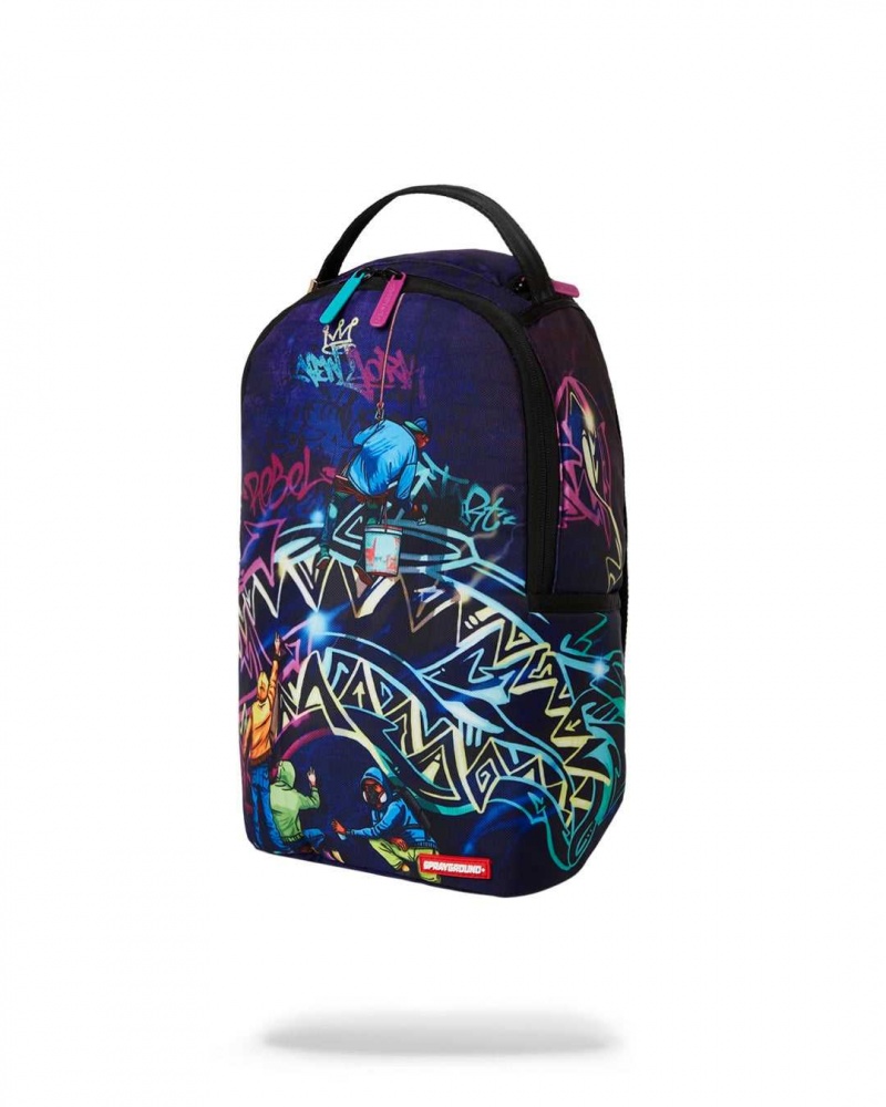 Sprayground Backpack MINI GRAFFITI ART Blue | VIZBF7293