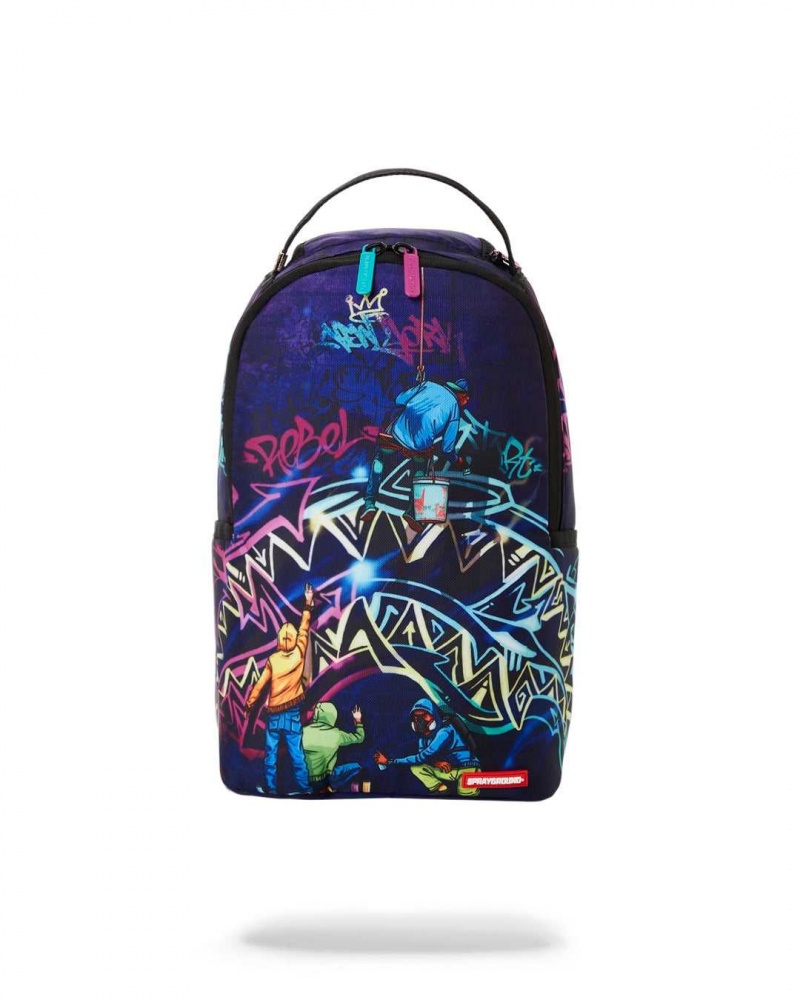 Sprayground Backpack MINI GRAFFITI ART Blue | VIZBF7293