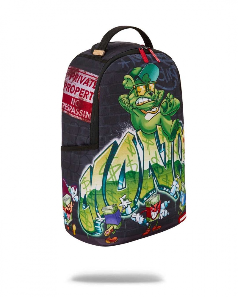 Sprayground Backpack MONEY BEAR GRAFFITI DLXR BACKPACK Black | TOKZW6534