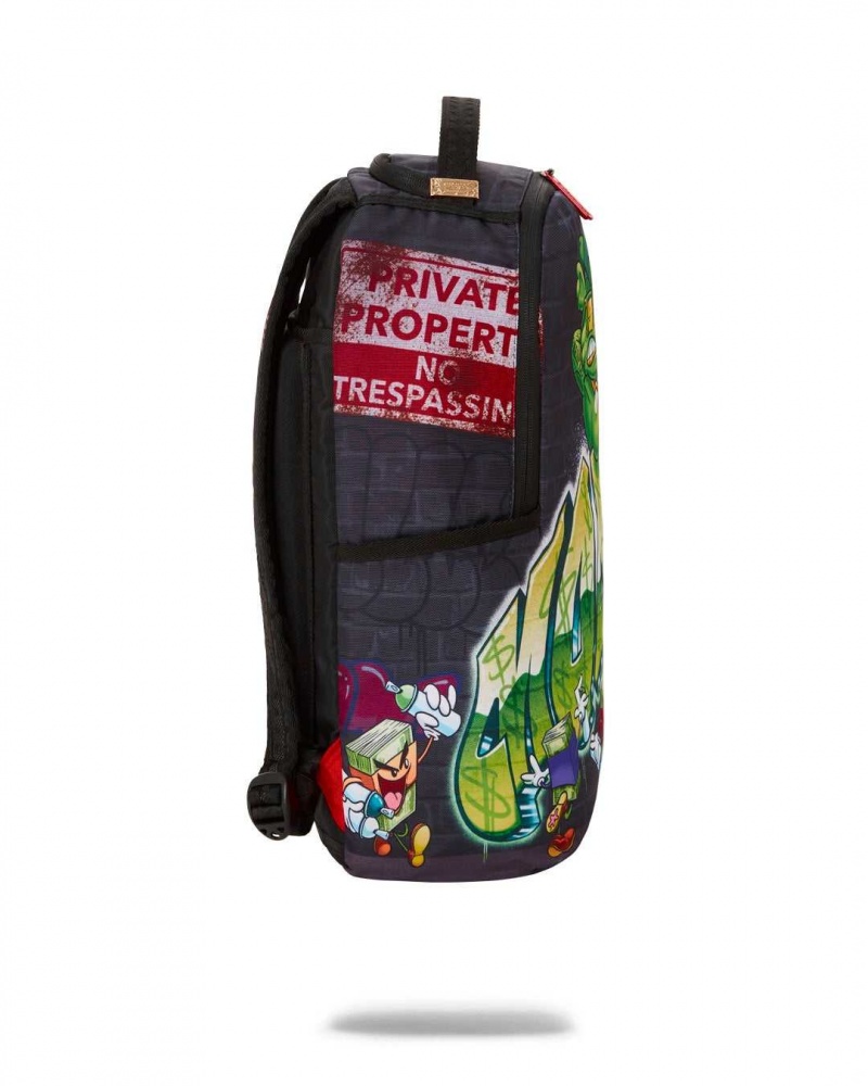 Sprayground Backpack MONEY BEAR GRAFFITI DLXR BACKPACK Black | TOKZW6534