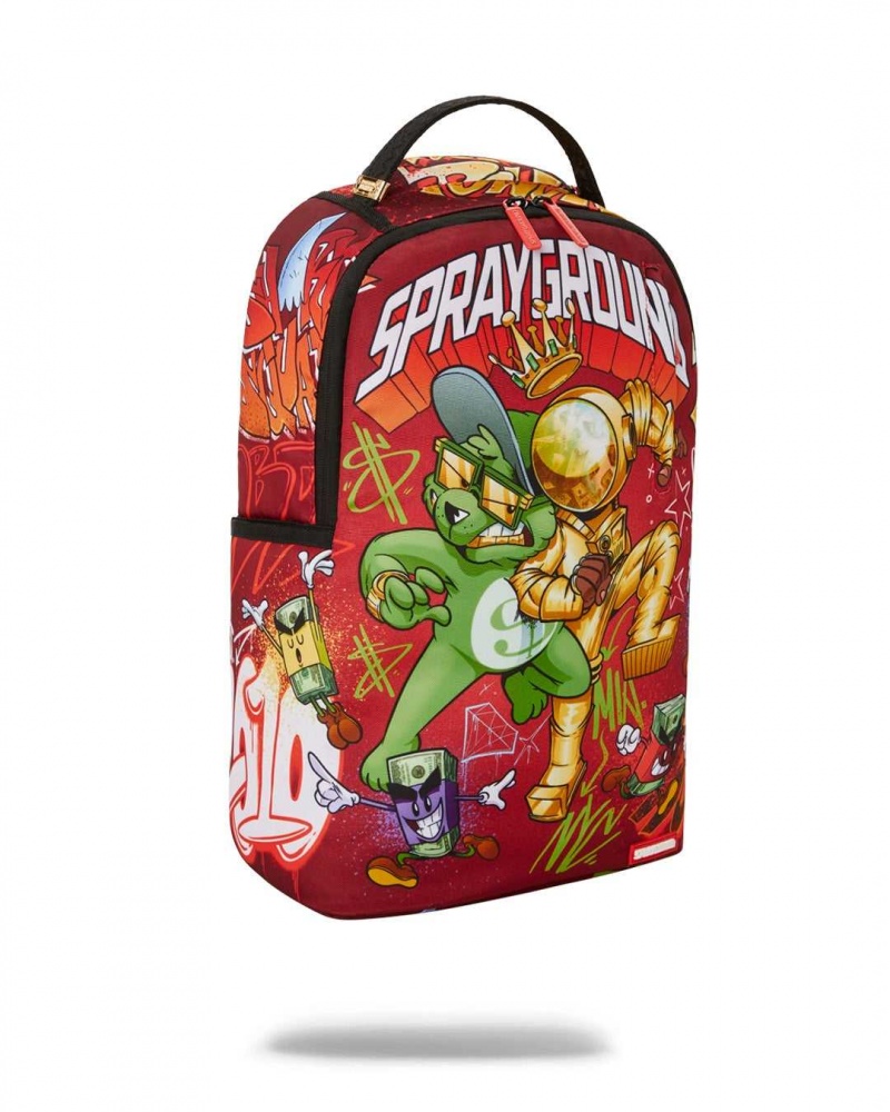 Sprayground Backpack MONEY BEAR VS ASTROMANE DLXR BACKPACK Red | NKQDG7029