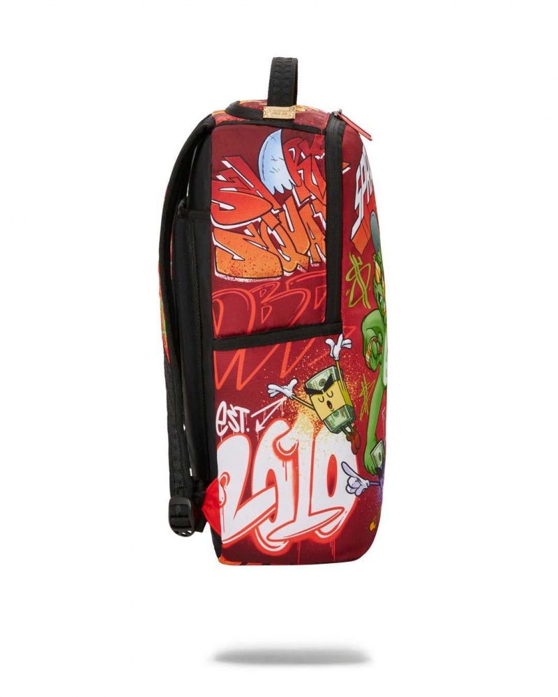 Sprayground Backpack MONEY BEAR VS ASTROMANE DLXR BACKPACK Red | NKQDG7029