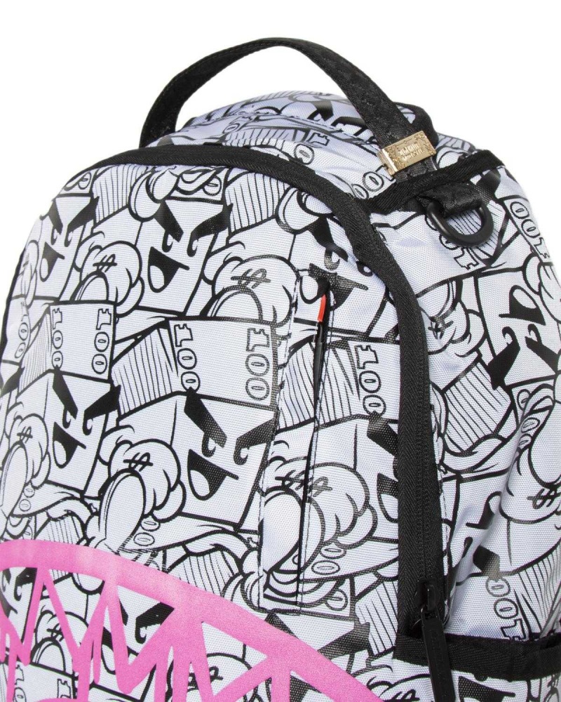 Sprayground Backpack MONEY BOYS ATTACK White | NZFAX4875