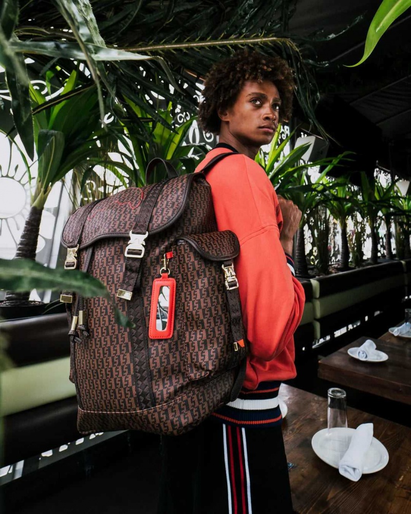 Sprayground Backpack MONEY CHECK MONTE CARLO Brown | VOSPR5742