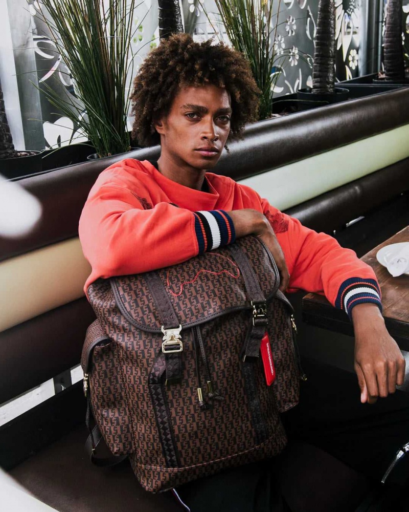 Sprayground Backpack MONEY CHECK MONTE CARLO Brown | VOSPR5742