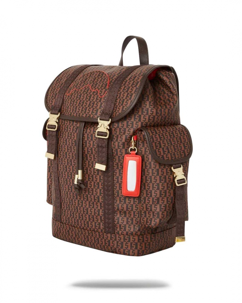 Sprayground Backpack MONEY CHECK MONTE CARLO Brown | VOSPR5742