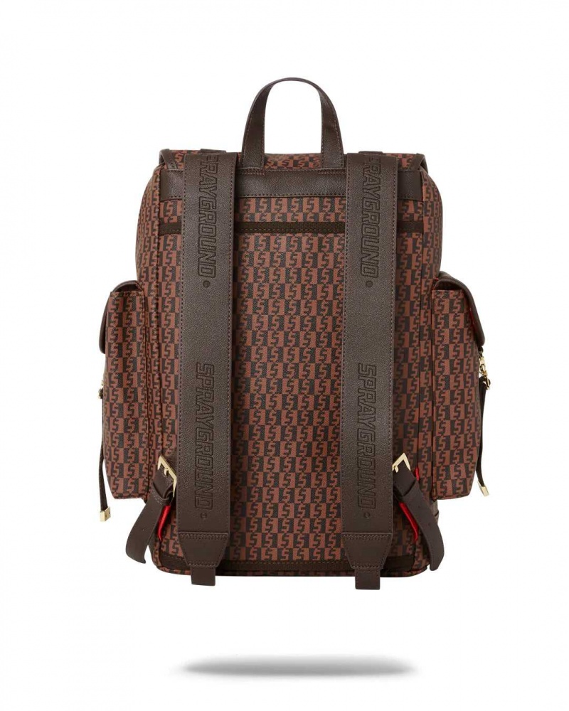 Sprayground Backpack MONEY CHECK MONTE CARLO Brown | VOSPR5742