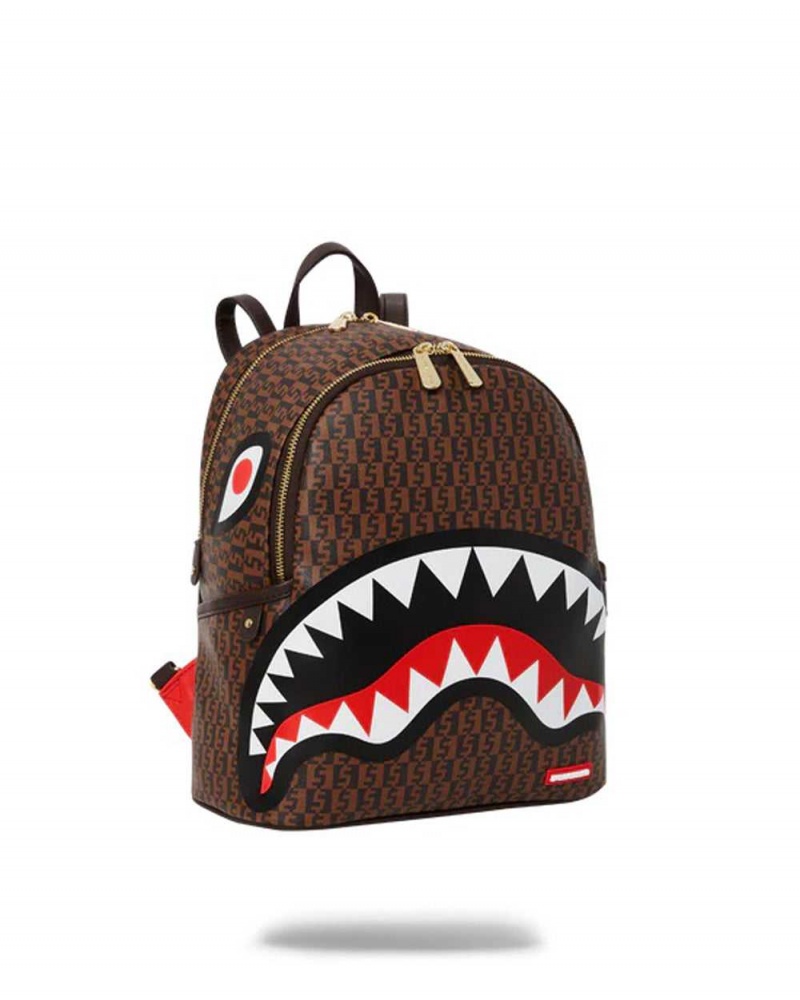 Sprayground Backpack MONEY CHECKERED SAVAGE Brown | EPJHA0537