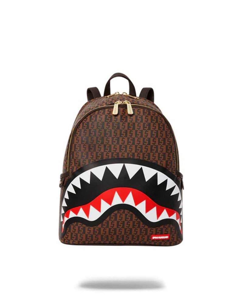 Sprayground Backpack MONEY CHECKERED SAVAGE Brown | EPJHA0537