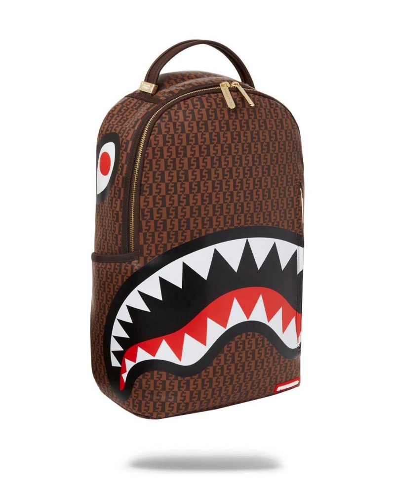 Sprayground Backpack MONEY CHECKERED BACKPACK Brown | JARDM0318