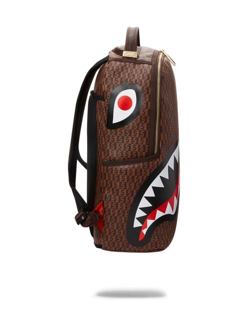 Sprayground Backpack MONEY CHECKERED BACKPACK Brown | JARDM0318