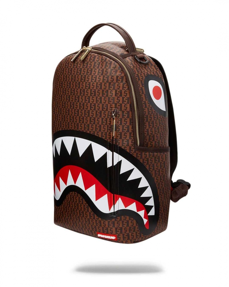 Sprayground Backpack MONEY CHECKERED BACKPACK Brown | JARDM0318